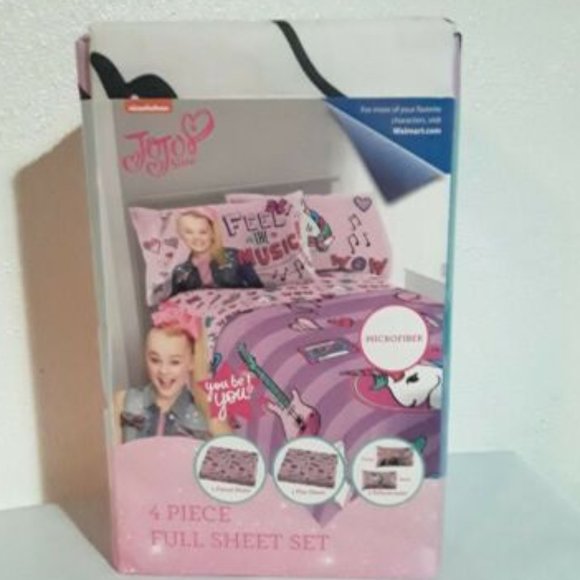 Nickelodeon JoJo Siwa 4-piece Full Size Sheet Set (100% Polyester) - Picture 1 of 2